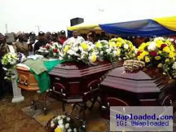 Photos: The funeral ceremony of James Ocholi, his wife Blessing and son Joshua